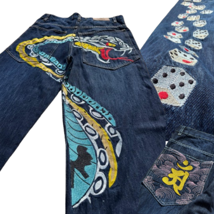 Calças Baggy Hip Hop USA JNCO Style